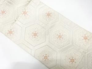 亀甲に華紋織り出し　袋帯